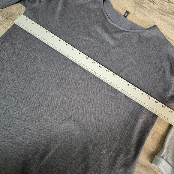 Eileen Fisher XS Gray Tunic Sweater w Matching Scarf Colorblock Sleeves Tencel - Picture 9 of 15